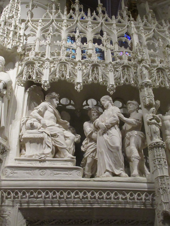 Detail van beeldwerk in de kathedraal